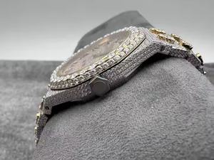 Nouvelles montres de luxe pour hommes, serties de diamants de laboratoire, bracelet en cuir mécanique, prix imbattables, fabricant indien - Product Image 2