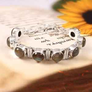 Blue Fire Labradorite 925 Sterling Silver Bracelet Seven Point Five Inch Handmade Jewelry Wholesale Supplier - Product Image 6
