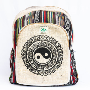 Nepalese Masterpiece 100% Hemp Mochila ligera Bolsa para computadora portátil hecha a mano y ecológica - Product Image 1