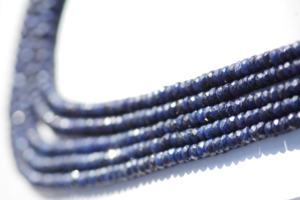 Perles de rondelle de saphir bleu à facettes naturelles 4mm-5mm AAA Grade Exquis Timeless Bead Strand Jewelry Piece - Product Image 2