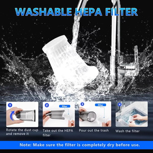 Aspiradora de Mano Inalámbrica de Alta Potencia con Carga Rápida VAC, 18000 Pa de Succión, Funciona con Batería, con Soplador de Aire y Lámpara LED - Product Image 3
