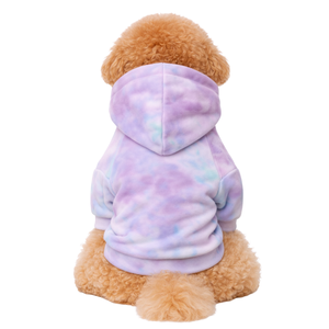 Velvet Dog Hoodie Pastel Purple Blue Soft Plush Pet Sweatshirt With Hood Cozy Warm Pullover Winter Wear For Small Medium Dogs - Product Image 2