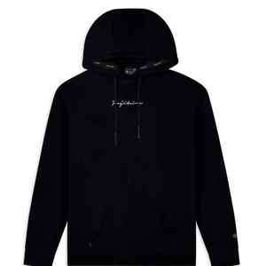 Sudadera con capucha Pro Signature para hombre, color negro, peso pesado, 100% algodón, ajuste relajado, logotipo de goma 3D con cordones con punta de cera - Product Image 1
