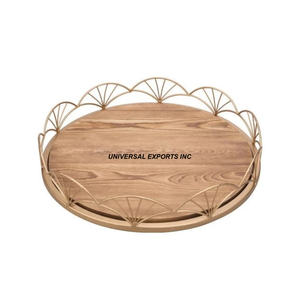 Classique élégant nouveau plateau de service en bois fait à la main Vintage Rectangle forme plateau de chocolat décoratif écologique à la main - Product Image 6