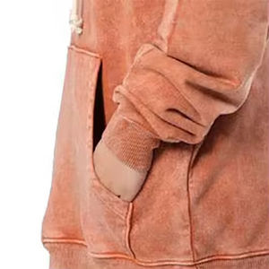 Chándal de Invierno de Alta Calidad para Mujer, Grueso, Transpirable, con Capucha, 100% Algodón, Lavado Ácido, Mangas Largas - Product Image 3