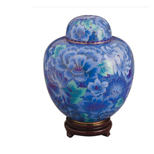 Urne de crémation en aluminium revêtu d'émail de feuille rouge, urne funérailles de qualité supérieure, cendres humaines, meilleure vente, urne artisanale - Product Image 3