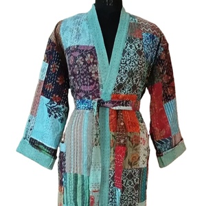 Patchwork Handmade Kantha Coat Kantha Quilted <b>Jacket</b>, Kantha Quilt Women Wear Bath Robe Comfortable for Winter Wear Women <b>Kimono</b> - Product Image 1