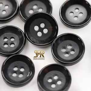 Boutons de chemise en corne de buffle pour hommes Boutons noirs légers à 4 trous Idéal pour les chemises habillées et la décoration de vêtements de qualité supérieure - Product Image 6