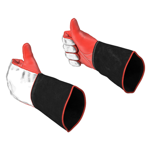 Gants de soudage résistants à la chaleur en cuir de vache fendu couleur jaune gants de pompier anti-dérapant anti-vibration Options personnalisables - Product Image 6