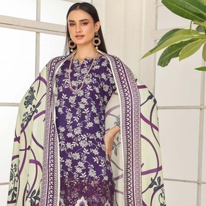 Super Grossiste Bin Hameed Pakistan Inde – Salwar Kameez en Lin Brodé pour Femme, Design Ethnique Moderne, Usage Quotidien - Product Image 1