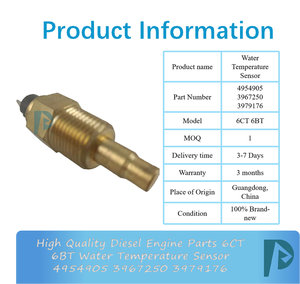 Pièces de moteur diesel de haute qualité 6CT 6BT Capteur de température d'eau pour excavatrice 4954905 3967250 3979176 - Product Image 3