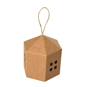 Scatola Regalo a Forma di Borsa Minimalista Monocolore con Sei Scomparti Traforati in Carta Effetto Pelle Bovina - Product Image 1