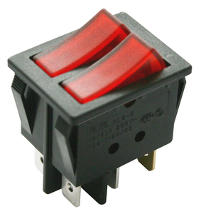 Interruttore a doppio pulsante unipolare illuminato 250V 16A (Electro DH 11.410.ILL/NRR) - Product Image 1