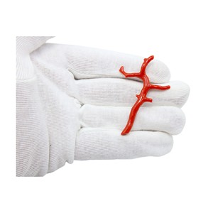 ปะการังแดงแบบอิตาลีอัญมณีสีขาวแบบหลวมหินปะการังทะเลเมดิเตอร์เรเนียนขัดเงาเรียบสำหรับทำเครื่องประดับ - Product Image 3