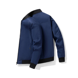 Custom High Quality 100% Polyester <b>Men's</b> Bomber Jacket <b>Long</b> Winter Stand <b>Coat</b> Casual Hooded Leather Canvas Fabric New OEM ODM - Product Image 3