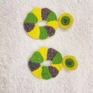 Pendientes bordados de nuevo diseño de lujo, anillos de oreja bordados de alta calidad, pendientes nupciales, joyería de moda para mujeres y niñas - Product Image 4