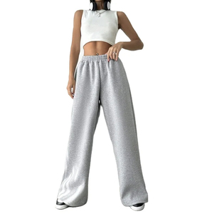 Top Trendy Cotton Made Casual Wear Sweat Pants <b>Fleece</b> Winter Flat Front Regular Fit <b>Women's</b> <b>Trousers</b> - Product Image 3