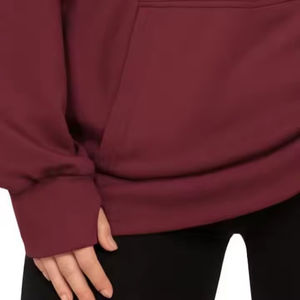 Sweat-shirt à capuche pour femme de haute qualité, coupe ample, polaire, épaules tombantes, streetwear, coupe oversize, coupe-vent, respirant - Product Image 4