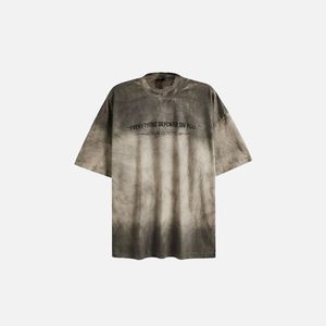 Venta al por mayor ácido lavado camiseta de gran tamaño para los hombres Vintage blanqueado cuello redondo Camiseta con aspecto desgastado personalizable algodón Casual - Product Image 3