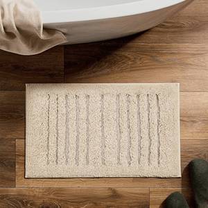 Softa Beige Linear Recycled Cotton Rug Handwoven Bathroom <b>Floor</b> Mat 45x75 cm - Product Image 1