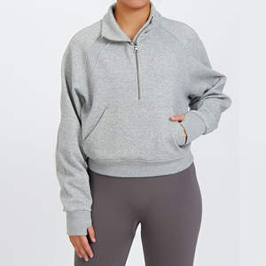 Sudadera de Moda Otoñal con Media Cremallera y Manga Larga para Mujer, Sudadera Holgada con Capucha, Ropa, Conjuntos, Sudadera con Media Cremallera - Product Image 6