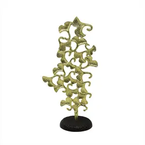 Gold Ginkgo Leaf Sculpture With Metal Base Stylish Eye Catching Create Stunning Displays A Glam Look In Any Spaces Of The House