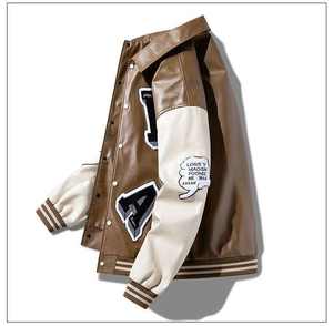 Veste de baseball slim pour homme sur mesure OEM, tissu en toile, style motard, vêtements d'hiver - Product Image 4