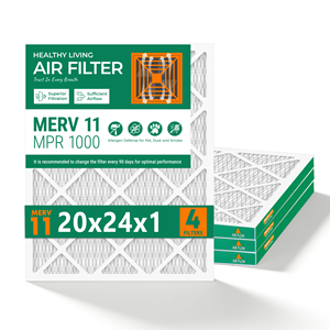 แผ่นกรองอากาศ SUIXINEYI ประสิทธิภาพสูง MERV 11 ขนาด 20x24x1 นิ้ว รูปทรงสี่เหลี่ยมผืนผ้า สำหรับเครื่องปรับอากาศ HVAC เตาทำความร้อน ป้องกันภูมิแพ้ ขนสัตว์ และฝุ่นละออง - Product Image 1