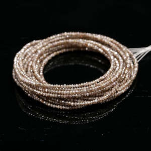 Perles facettées rondes en diamant champagne 100% naturel, composants et accessoires pour bijoux - Product Image 1