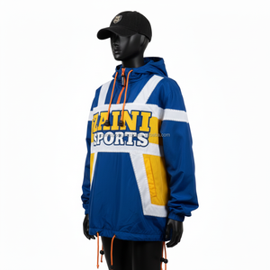 Chaqueta cortavientos ligera para mujer, 130 GSM, poliéster, azul, blanco, amarillo, estilo paneles, con logotipo personalizado, chaqueta para mujer - Product Image 4