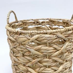 Cesta tejida de jacinto de agua grande ecológica, almacenamiento degradable reciclado, organización doméstica, panadería, cocina, uso de cajas de cartón - Product Image 5