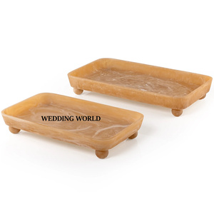 ชุดถาดช็อคโกแลตโลหะ2ชิ้นพร้อมฐานเรซินรูปร่างทรงกลมถาดช็อคโกแลตโลหะสุดหรู - Product Image 6