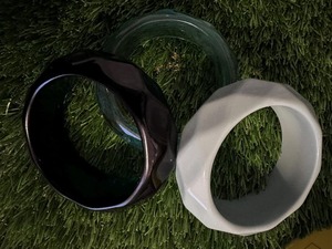 Square Resin Bangles Square Acrylic Stackable <b>Bracelets</b>, Funky Chunky Bangle Set, 90s <b>Inspired</b> Statement Jewelry - Product Image 6