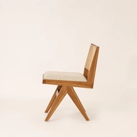 Chaise de salle à manger en rotin de canne tissée à la main de haute qualité cadre en bois massif maison Restaurant chaise de salle à manger Style scandinave