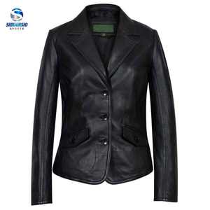 Veste de moto d'hiver en cuir de mouton véritable pour femmes Doublure tissée en satin de haute qualité Réversible Respirant Coupe-vent Vente en gros - Product Image 6