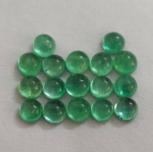 พลอยหลังแบนทรงกลม3มม. สีเขียวมรกตสีเขียวคุณภาพสูงจากธรรมชาติ - Product Image 4