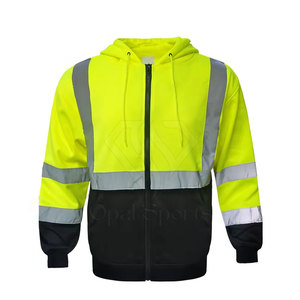 Sweats à capuche réfléchissants haute visibilité coupe confortable avec poche à capuche étanche besoins de sécurité du travail et du chantier Support de logo personnalisable - Product Image 2