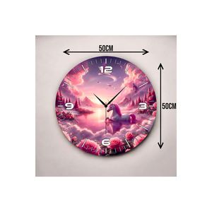 Reloj de pared de mesa silencioso de madera de 50cm con estampado colorido, regalo perfecto para decoración del hogar - Product Image 2