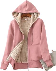 <b>Men's</b> Casual Full Zip-up <b>Sherpa</b> <b>Lined</b> <b>Hoodie</b> Sweatshirt Jacket Coat Cozy Outerwear for Women - Product Image 1