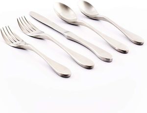 Juego de cubiertos de madera plateada de estilo nórdico de acero inoxidable de lujo más vendido, juego de cucharas duraderas de primera calidad, fiesta elegante de forma larga - Product Image 6