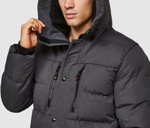 Veste en duvet rembourrée en gros conception propre personnalisée hiver chaud veste à capuche à fermeture éclair complète - Product Image 6