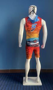 Juego de entrenamiento de compresión de fútbol juvenil estilo americano 7v7 sublimado personalizado 7v7 bandera camisetas uniformes transpirables camisas niños - Product Image 4