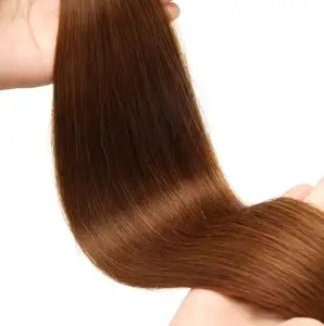 Grosir 100% alami rambut manusia Virgin kualitas tinggi ujung i ekstensi rambut manusia dan wig