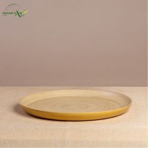Plateau en bambou tissé à la main - Durable, léger, écologique, recyclable, facile à nettoyer, finition laquée imperméable pour la restauration - Product Image 2