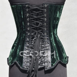 Corsé de Terciopelo Verde Esmeralda, Transpirable, de Alta Compresión, con Varillas de Acero, para Moldear la Cintura, Estilo Regular, para Fiestas - Product Image 6