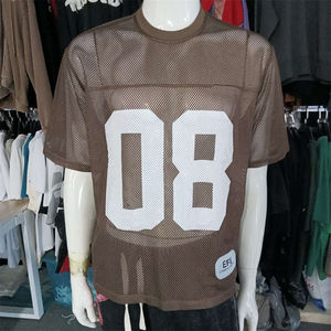 เสื้อและเสื้อท่อนบนสำหรับผู้ชายเสื้อกีฬาอเมริกันฟุตบอลแบบตาข่าย - Product Image 3