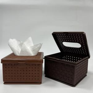 Boîte à mouchoirs compacte en plastique PP couvercle anti-poussière marque privée OEM/ODM porte-serviettes pour Table basse bureau bac de rangement de bureau - Product Image 5