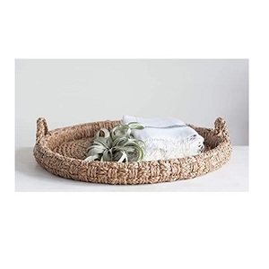 ถาดเสิร์ฟอาหารหวายทรงกลมสำหรับตกแต่งบ้านถาดเสิร์ฟอาหารหวายสานมีสไตล์ - Product Image 1