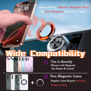 Supporto per telefono con ventosa migliorato a 360° °   Supporto Magnetico per Telefono in Lega di Zinco per <span class=keywords><strong>Auto</strong></span>, Compatibile con iPhone 17 16 15 14 13 12 e Android - Product Image 4