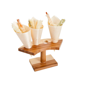 Décoration de Table de fête de mariage de crème glacée en bois support de cône de crème glacée à cône alimentaire rotatif avec 37 trous - Product Image 3